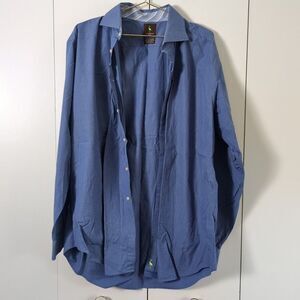 Tailorbyrd Shirt Men's XL Long Sleeve Blue Button Up Extra Large Logo Collar